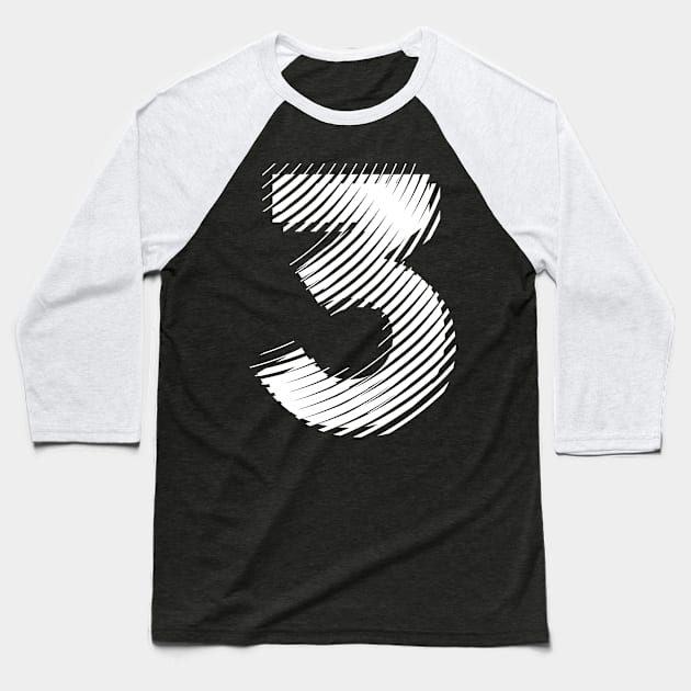 blurred 3 in white Baseball T-Shirt by MplusC